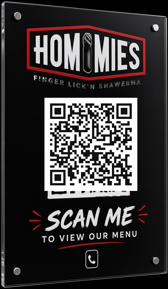 Hommies QR stand